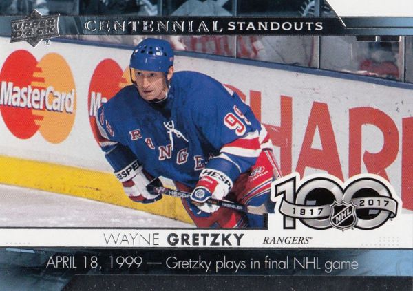 insert karta WAYNE GRETZKY 17-18 UD Ser. 1 Centennial Standouts číslo CS-25